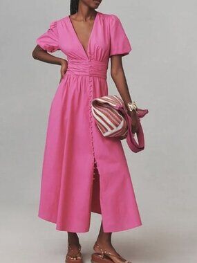 Anthropologie Katerina Midi Dress - Pink
